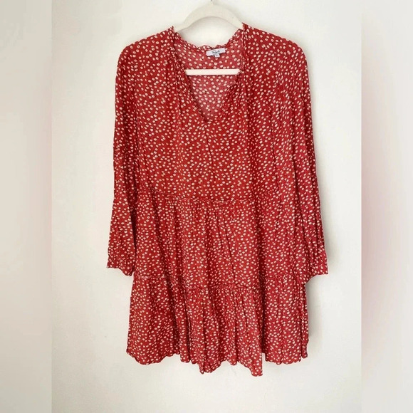 Rails Dress Women’s Small Everly Carmine Daisies Mini Tiered Flowy Floral - Picture 6 of 13